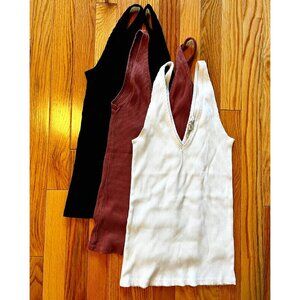 Bundle of 3 Express Women's Ribbed Tank Tops, Size Small